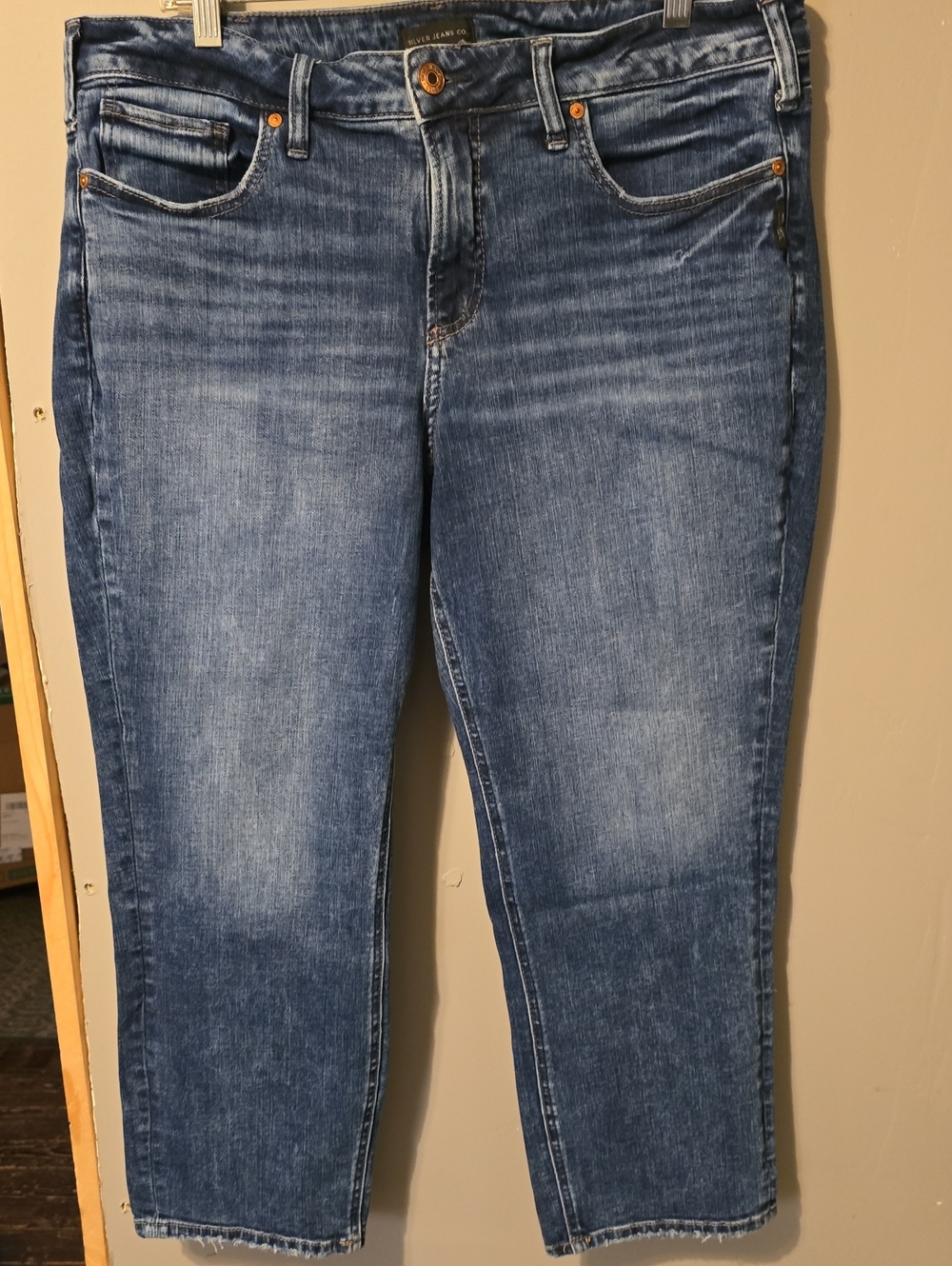 Silver Jeans Blue Cropped Ankle Slim Jeans
